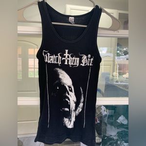 Black tank top.  “Watch Then Die” metal band. Women’s OS/M. American Apparel